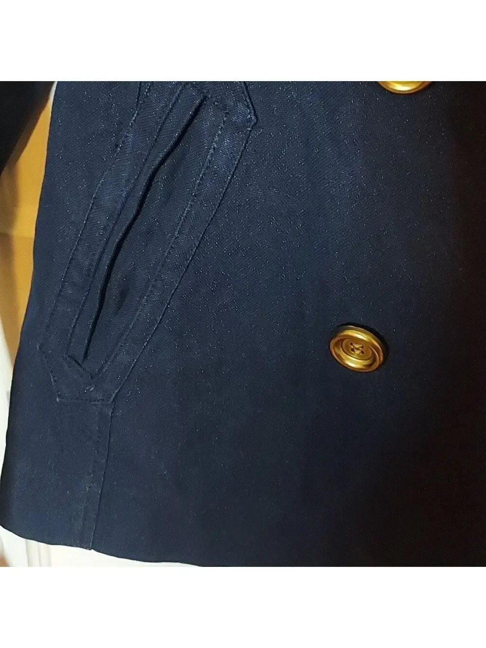 J Crew Metallic Denim Double Breasted Peacoat Size 6